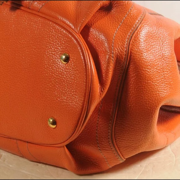 MCM Orange and Gold plated Tassel Handbag Vintage - Picture 6 of 11